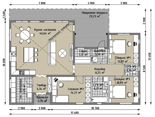 Дом из газобетона Линдозеро, 118 кв.м
