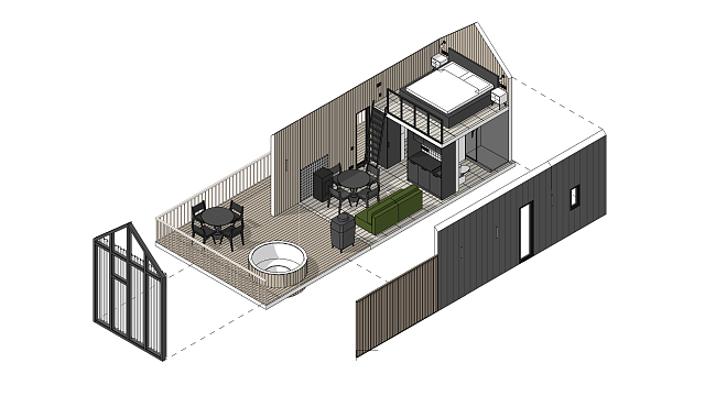Дом из газобетона Барн-хаус, 27,5 кв.м