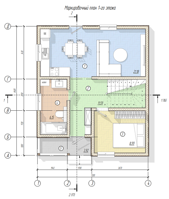 Дом из газобетона Раздолье, 98 кв.м