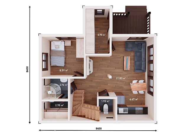 Дом из газобетона Колежма, 94 кв.м