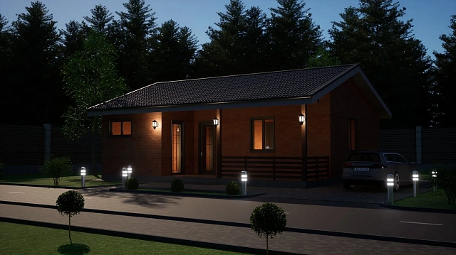 Дом из газобетона ГБ-352, 80,35 кв.м