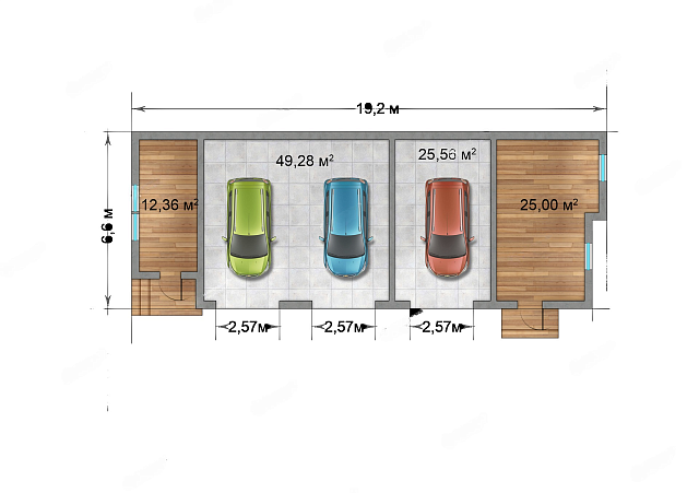 Гараж на три машины, 112 кв.м