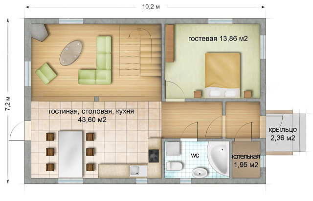 Дом из газобетона Лумиваара, 118 кв.м