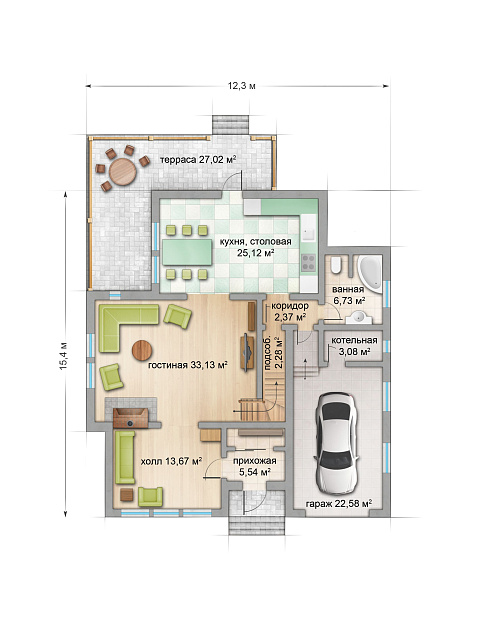 Дом из газобетона Линдозеро, 240 кв.м
