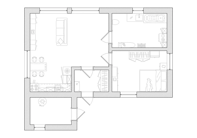 Дом из газобетона ГБ-352, 80,35 кв.м