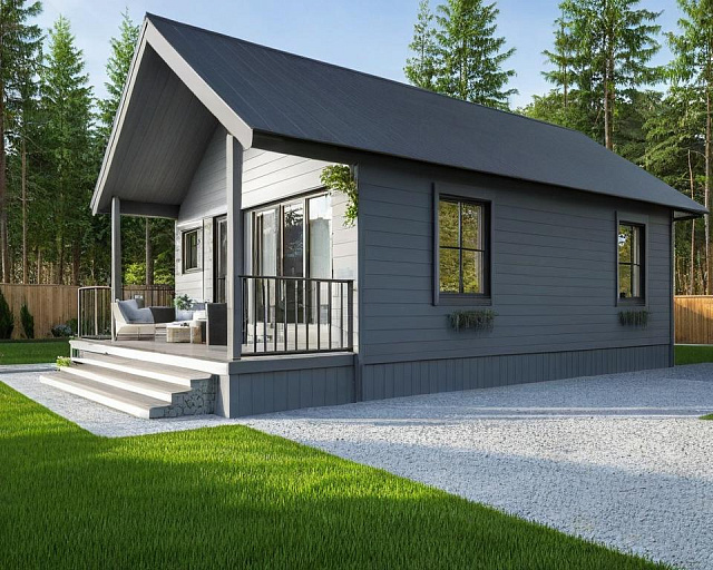 Дом из газобетона Яккима, 37 кв.м