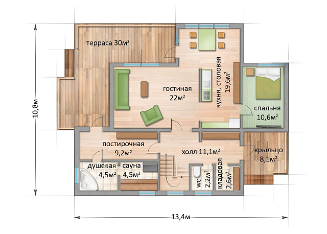 Дом из газобетона Беломорск, 192 кв.м