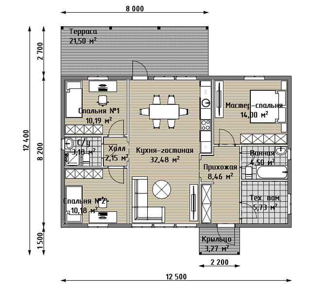 Дом из газобетона Шуя, 112 кв.м