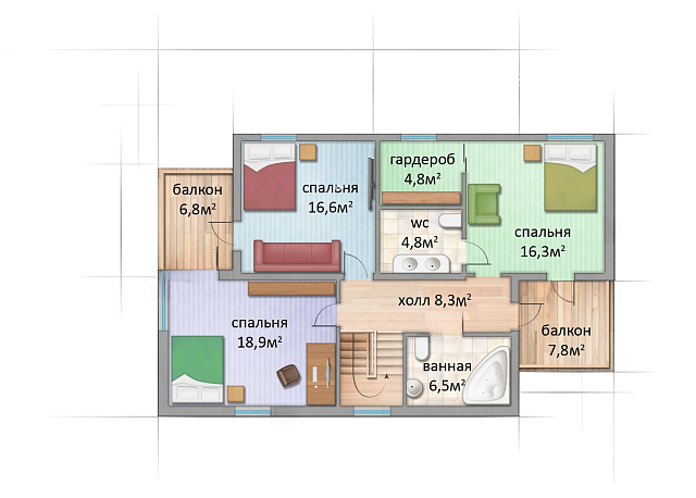 Дом из газобетона Беломорск, 192 кв.м