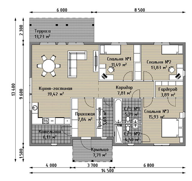 Дом из газобетона Колмуна, 122 кв.м