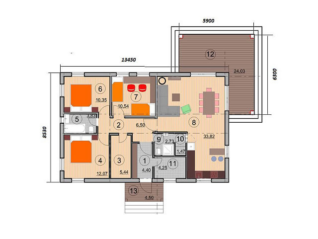 Дом из газобетона Тукса, 123 кв.м