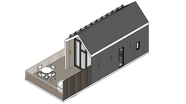 Дом из газобетона Барн-хаус, 27,5 кв.м