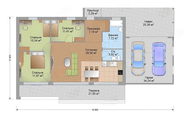 Дом из газобетона Ауринко, 182 кв.м