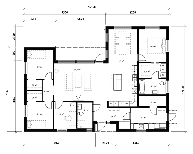 Дом из газобетона Виньё, 140 кв.м