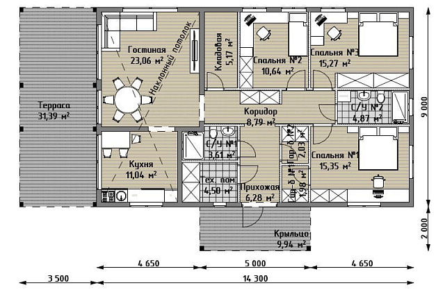 Дом из газобетона Олекка, 116 кв.м