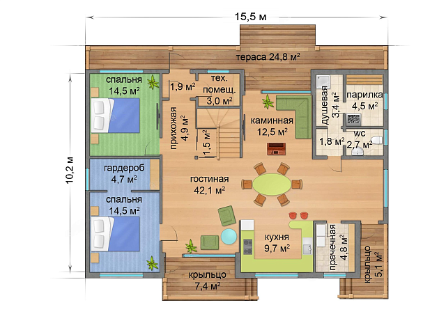 Дом из газобетона Луусалми, 272 кв.м