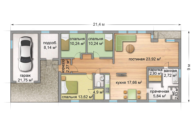 Дом из газобетона Палоярви, 149 кв.м