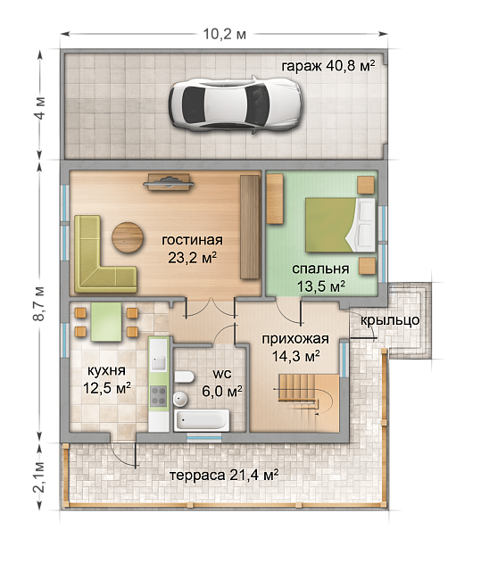 Дом из газобетона Видлица, 200 кв.м